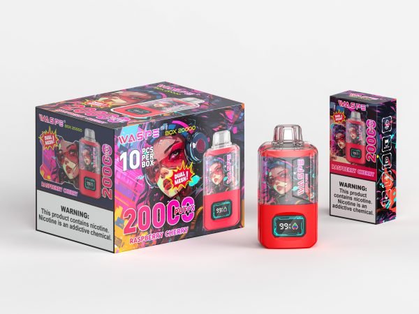 WASPE Dual Mesh E-Zigarette 20000 Züge intensiver Raspberry Cherry Geschmack_Raspberry Cherry