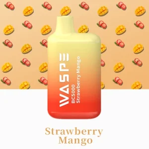 Découvrez la guêpe 5000 Puffs E-Cigarette Strawberry Mango Prix de gros en franchise de droits et ventes directes d'usine pour la vente au détail dans le monde entier_Strawberri Mango