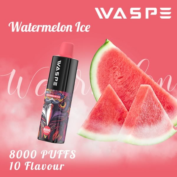 Die WASPE 8000 Puffs E-Zigarette Watermelon Ice bietet Duty-Free Vorteile und Direktverkauf ab Werk – Ideal für Ihre Genussmomente_Watermelon Ice