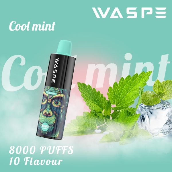 WASPE 8000 Puffs Großhandelspreis E-Zigarette Cool Mint 8000 Puffs erfrischender Genuss Direkt ab Werk weltweit lieferbar für intensiven Geschmack_Cool Mint