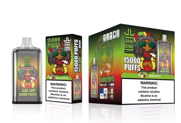 Genießen Sie die BANG KING Digital 15000 Puffs Einweg E-Zigarette Double Apple Ein erfrischendes Dampferlebnis das höchste Ansprüche an Geschmack und Qualität erfüllt_Double Apple