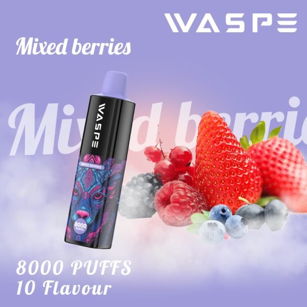 WASPE 8000 Puffs Vape Stick Einweg im Mixed Berries Geschmack Steuerfrei und zu Großhandelspreisen für ein perfektes Genussvergnügen_Mixed Berries