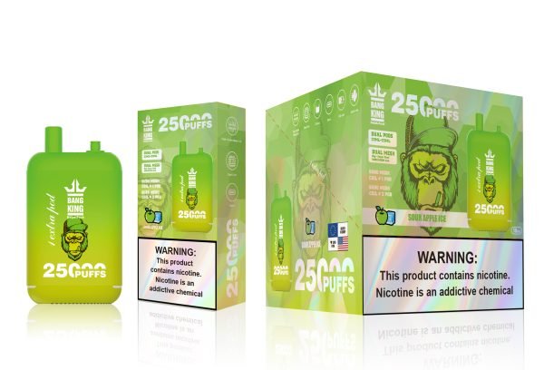 Bang King DelphiTreh 25000 Puffs Einweg E-Zigarette mit Sour Apple Ice – Direktverkauf ab Werk für frischen Genuss in jedem Zug_Sour Apple Ice