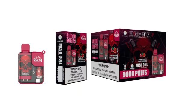 Erleben Sie die Bang 9000 Puffs Box Einweg E-Zigarette mit Strawberry Watermelon – Genießen Sie bis zu 9000 Züge voller Geschmack und Freude_Strawberry Watermelon