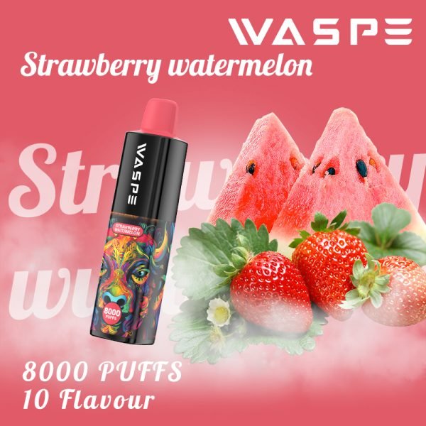 Sichern Sie sich die WASPE 8000 Puffs E-Zigarette mit Strawberry Watermelon Großhandelspreis für weltweiten Genuss_Strawberry Watermelon