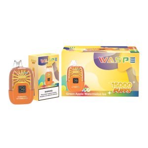 Genießen Sie unvergleichlichen Geschmack Einweg E-Zigarette Green Apple Watermelon Ice Duty Free Direktverkauf ab Werk für Ihr einzigartiges Dampferlebnis WASPE 15000 Puffs Digital Box_green apple watermelon ice