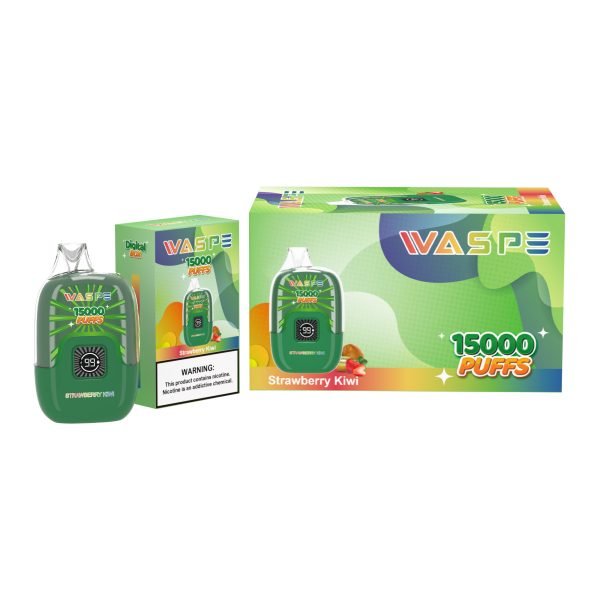 Erleben Sie den fruchtigen Genuss der WASPE 15000 Puffs Digital Box E-Zigarette, Strawberry Kiwi Großhandelspreis und Direktverkauf ab Werk für ein erstklassiges Raucherlebnis_strawberry kiwi